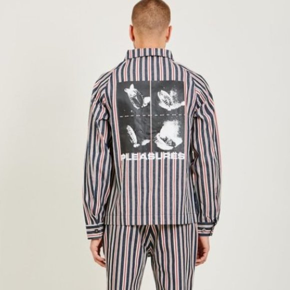 Pleasures Stripped Utility Denim Jacket - Picture 2 of 13